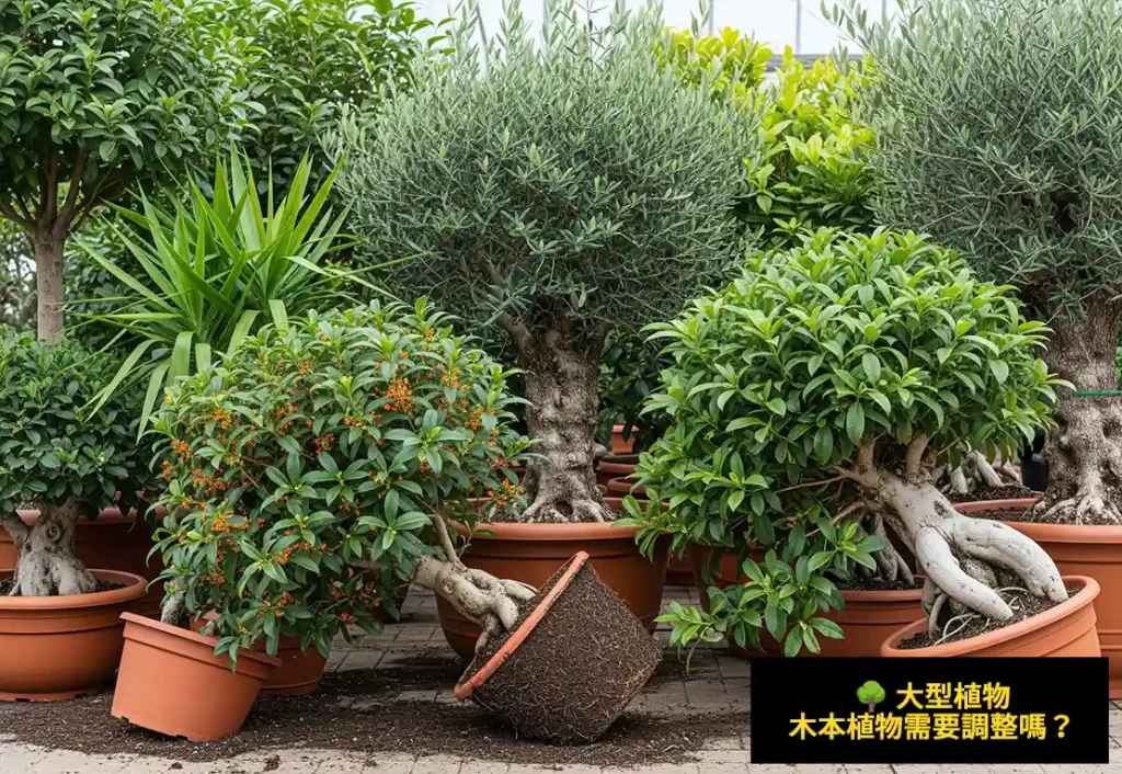 🌳 大型植物、木本植物需要調整嗎？